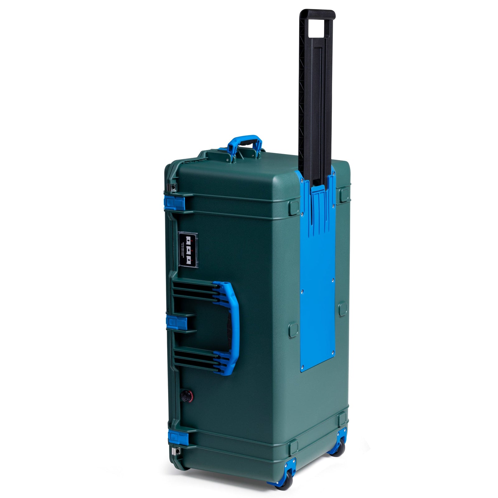 Pelican 1646 Air Case, Trekking Green with Blue Handles, Latches & Trolley ColorCase