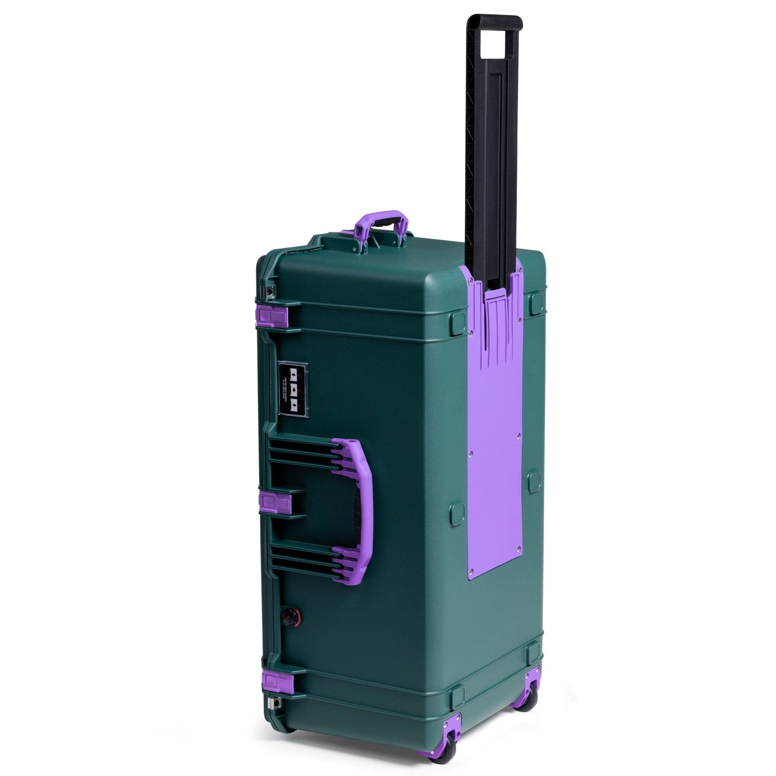 Pelican 1646 Air Case, Trekking Green with Purple Handles, Latches & Trolley ColorCase