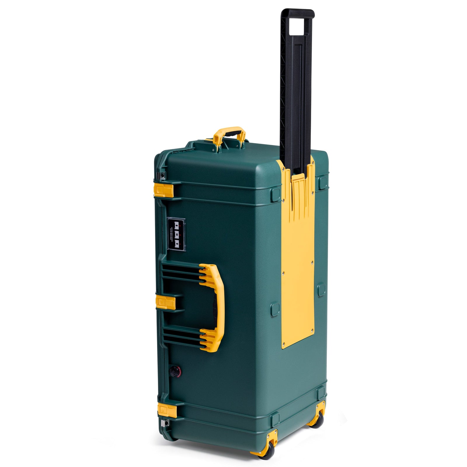 Pelican 1646 Air Case, Trekking Green with Yellow Handles, Latches & Trolley ColorCase