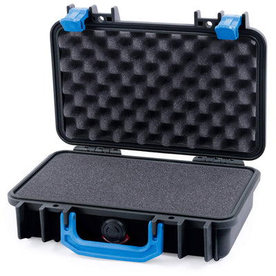 Pelican 1170 Case, Black with Blue Handle & Latches Pick & Pluck Foam with Convolute Lid Foam ColorCase 011700-0001-110-120