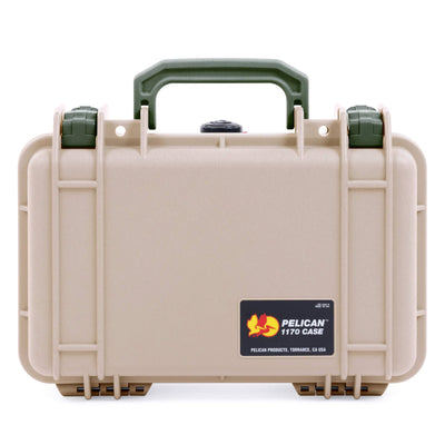 Pelican 1170 Case, Desert Tan with OD Green Handle & Latches ColorCase