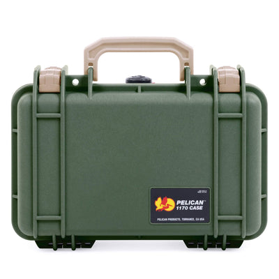 Pelican 1170 Case, OD Green with Desert Tan Handle & Latches ColorCase