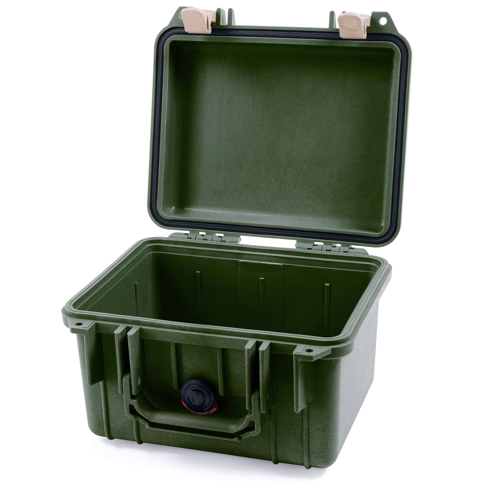 Pelican 1300 Case, OD Green with Desert Tan Latches None (Case Only) ColorCase 013000-0000-130-310