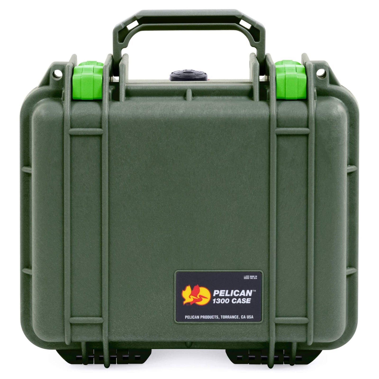 Pelican 1300 Case, OD Green with Lime Green Latches ColorCase