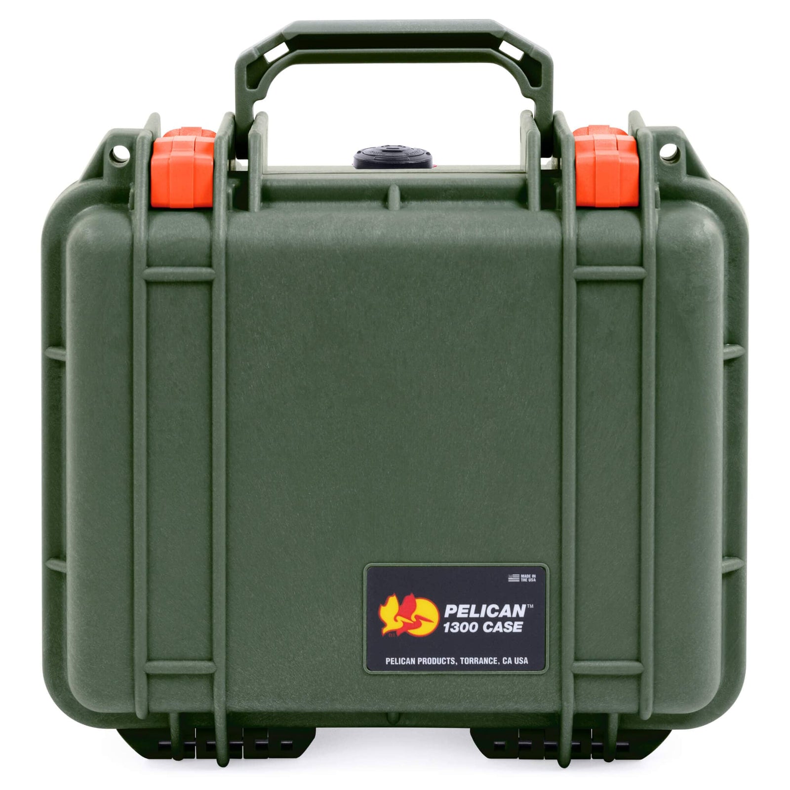 Pelican 1300 Case, OD Green with Orange Latches ColorCase