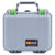Pelican 1300 Case, Silver with Lime Green Latches ColorCase 