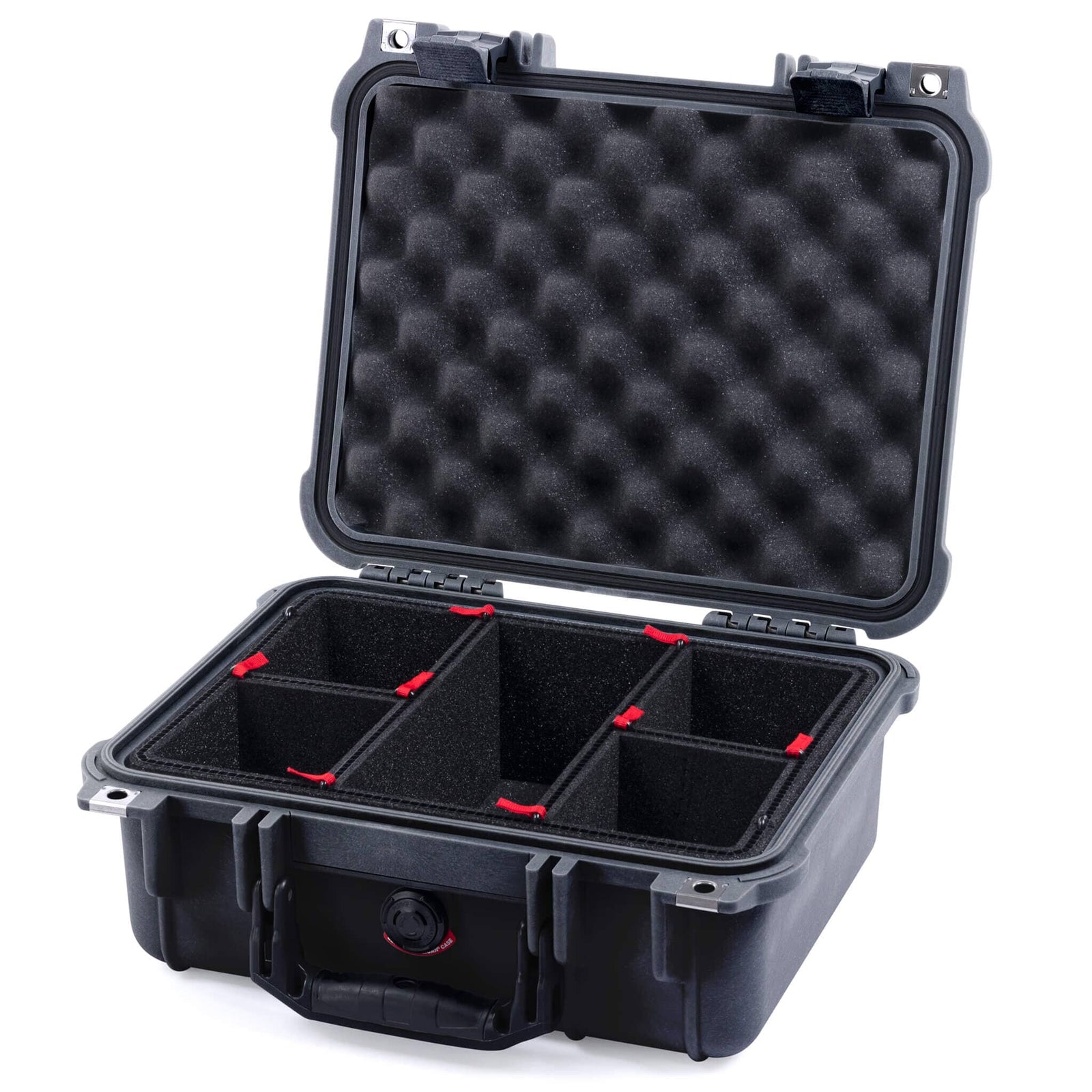 Pelican 1400 Case - Black - TrekPak Divider System / Convolute Lid Foam