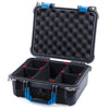 Pelican 1400 Case, Black with Blue Handle & Latches TrekPak Divider System with Convolute Lid Foam ColorCase 014000-0020-110-120
