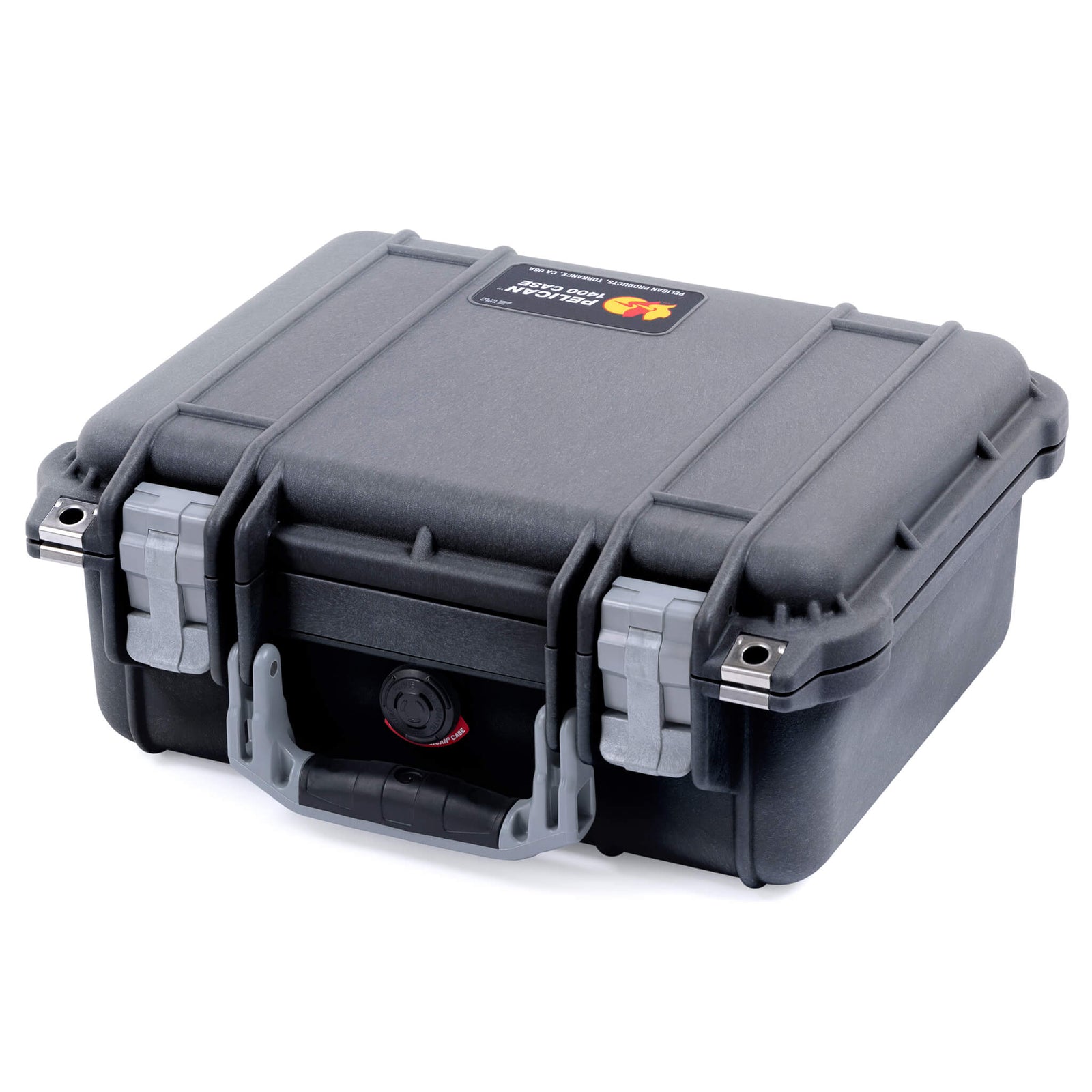 Pelican 1400 Case - Black & Silver - Upright Closed
