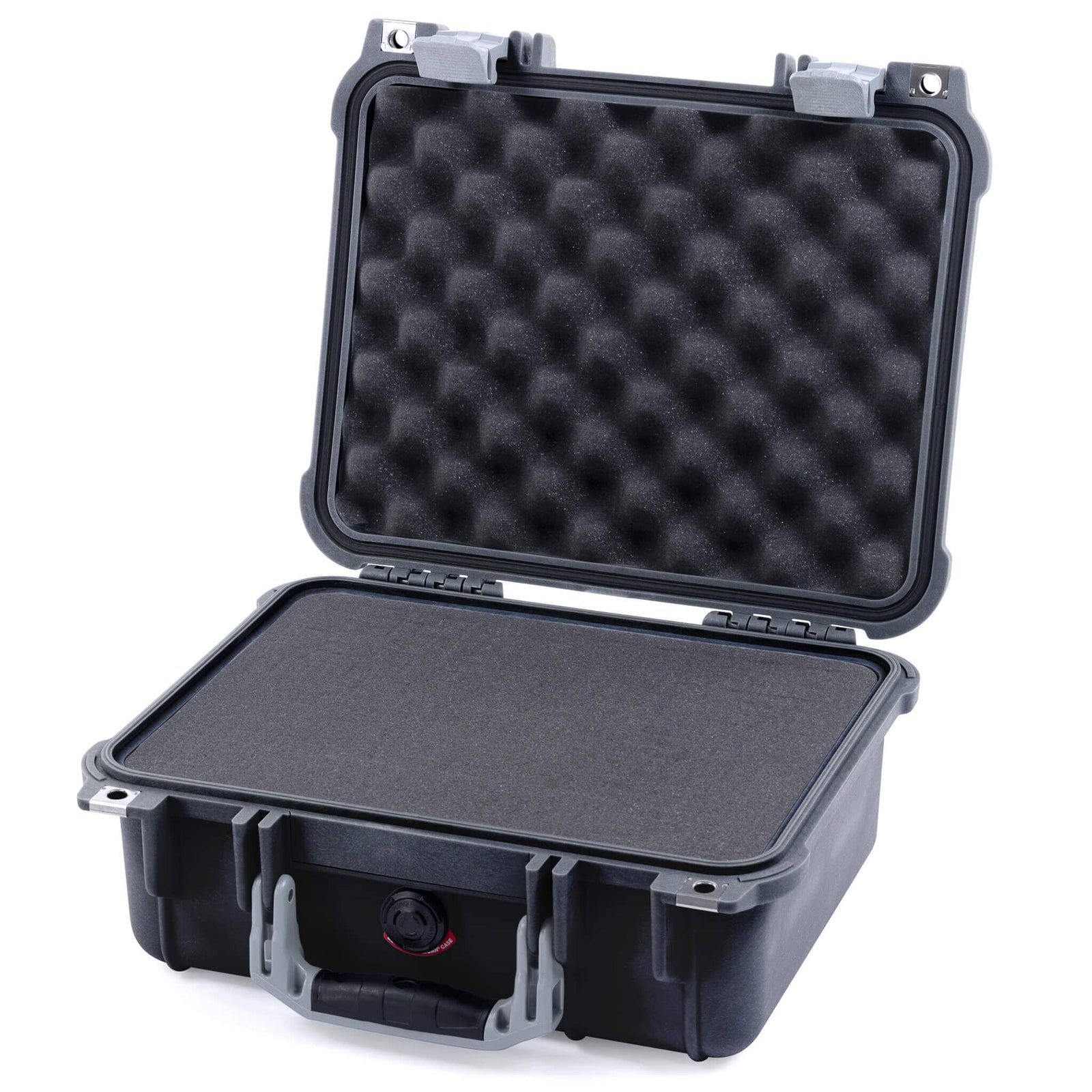Pelican 1400 Case - Black & Silver - Pick & Pluck Foam / Convolute Lid Foam
