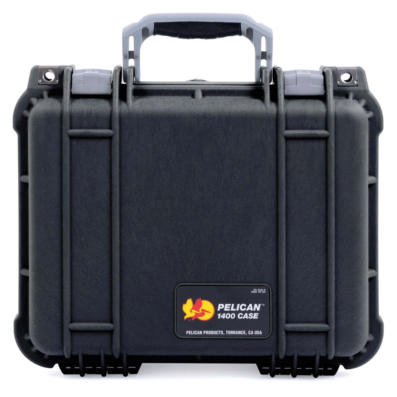 Pelican 1400 Case - Black & Silver - Upright Closed