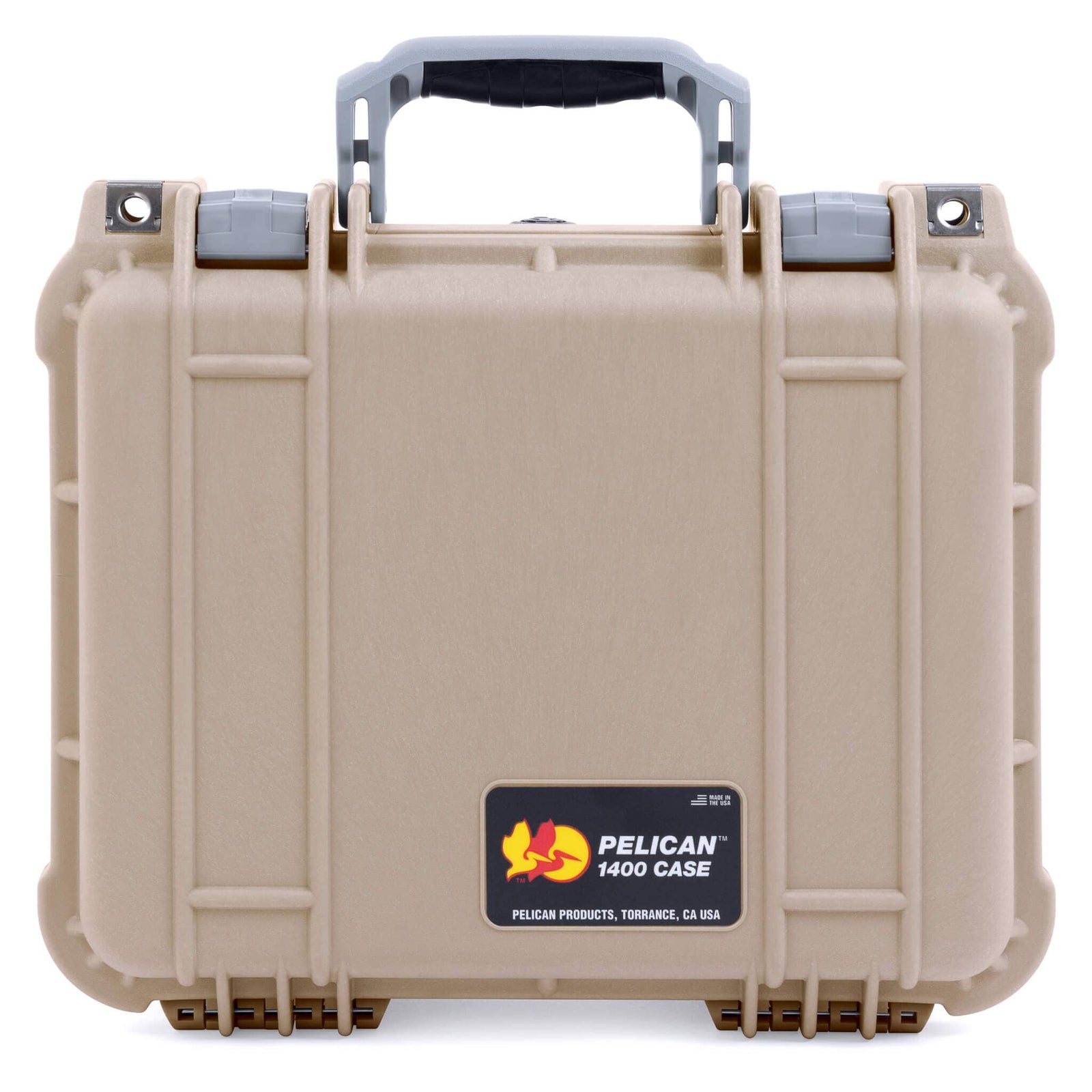 Pelican 1400 Case, Desert Tan with Silver Handle & Latches ColorCase