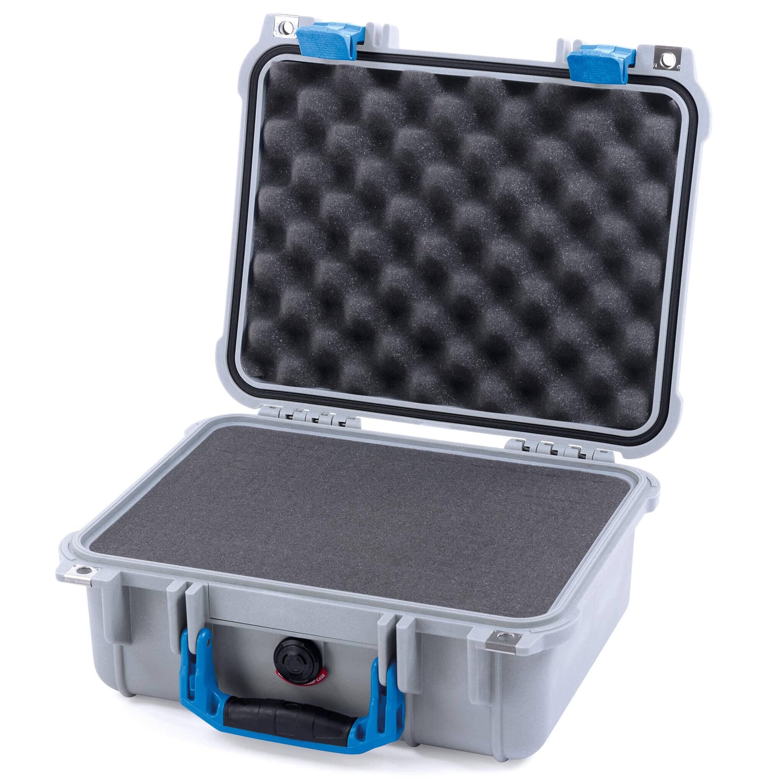 Pelican 1400 Case - Silver & Blue - Pick & Pluck Foam / Convolute Lid Foam