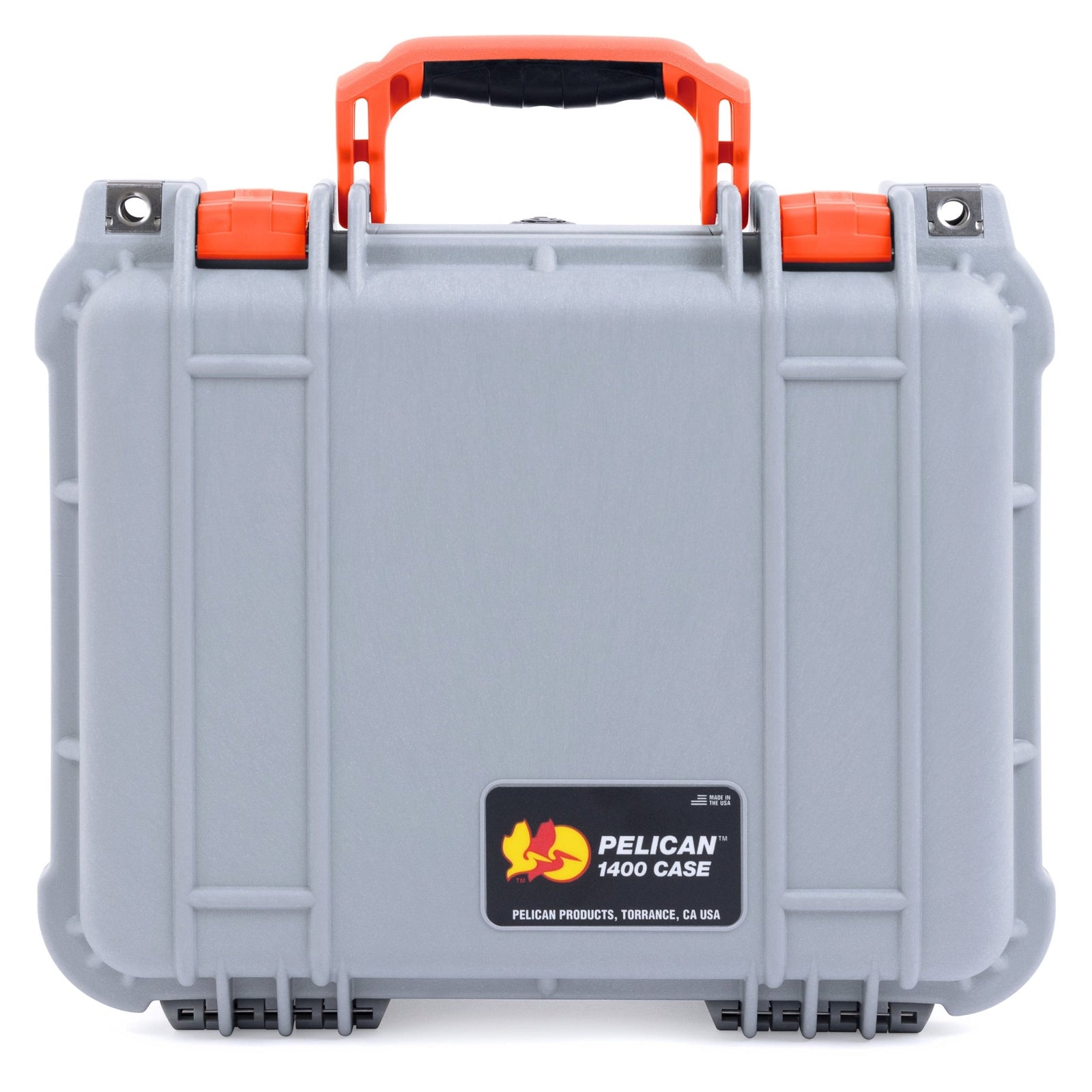 Pelican 1400 Case - Silver & Orange - Empty