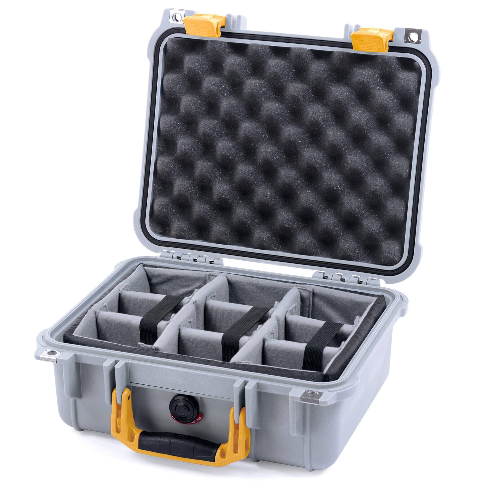 Pelican 1400 Case - Silver & Yellow
