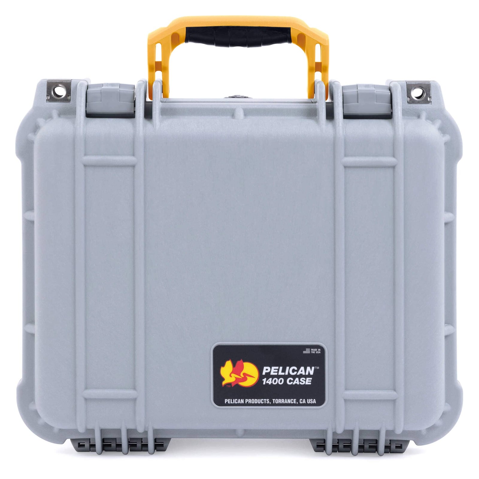 Pelican 1400 Case - Silver & Yellow