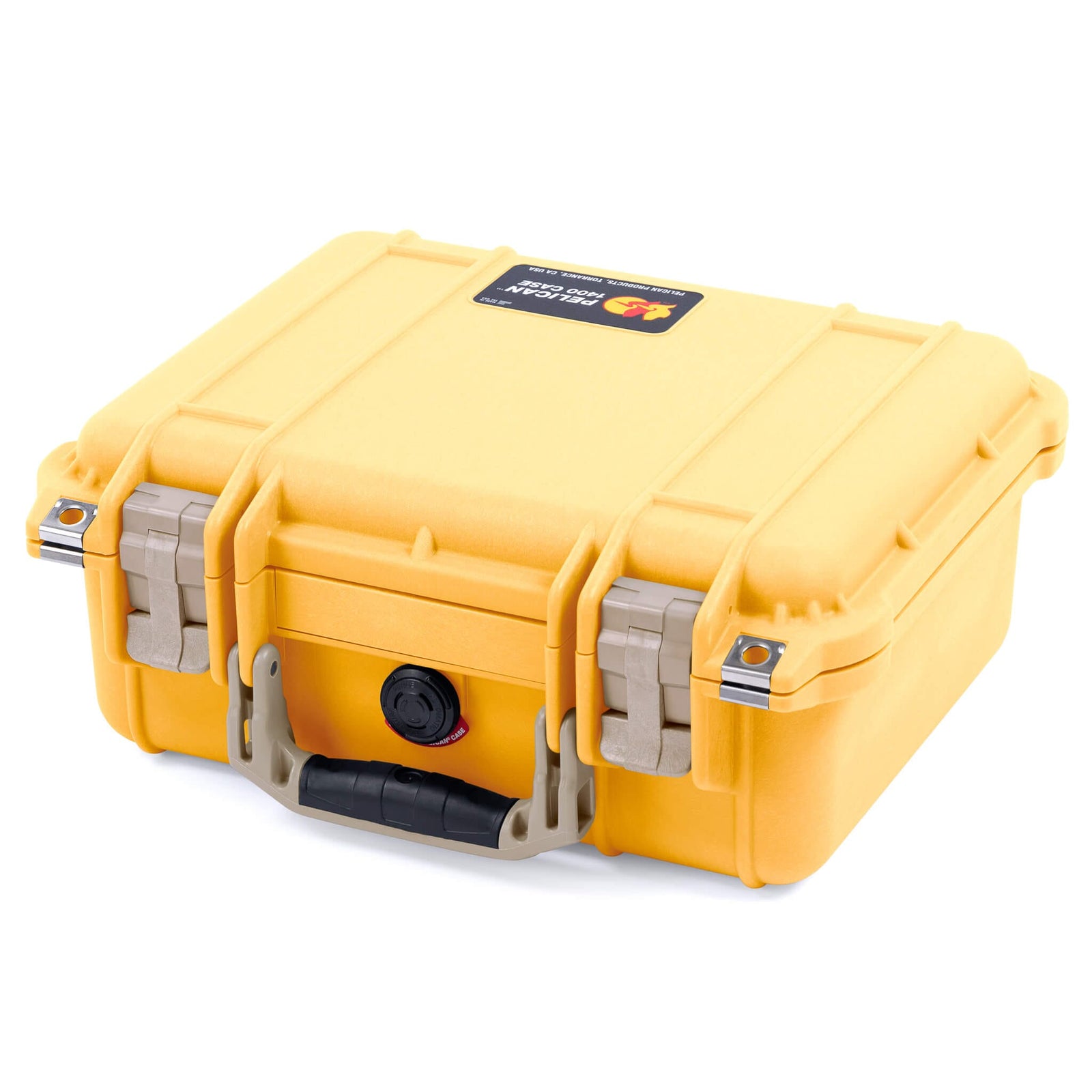 Pelican 1400 Case, Yellow with Desert Tan Handle & Latches ColorCase