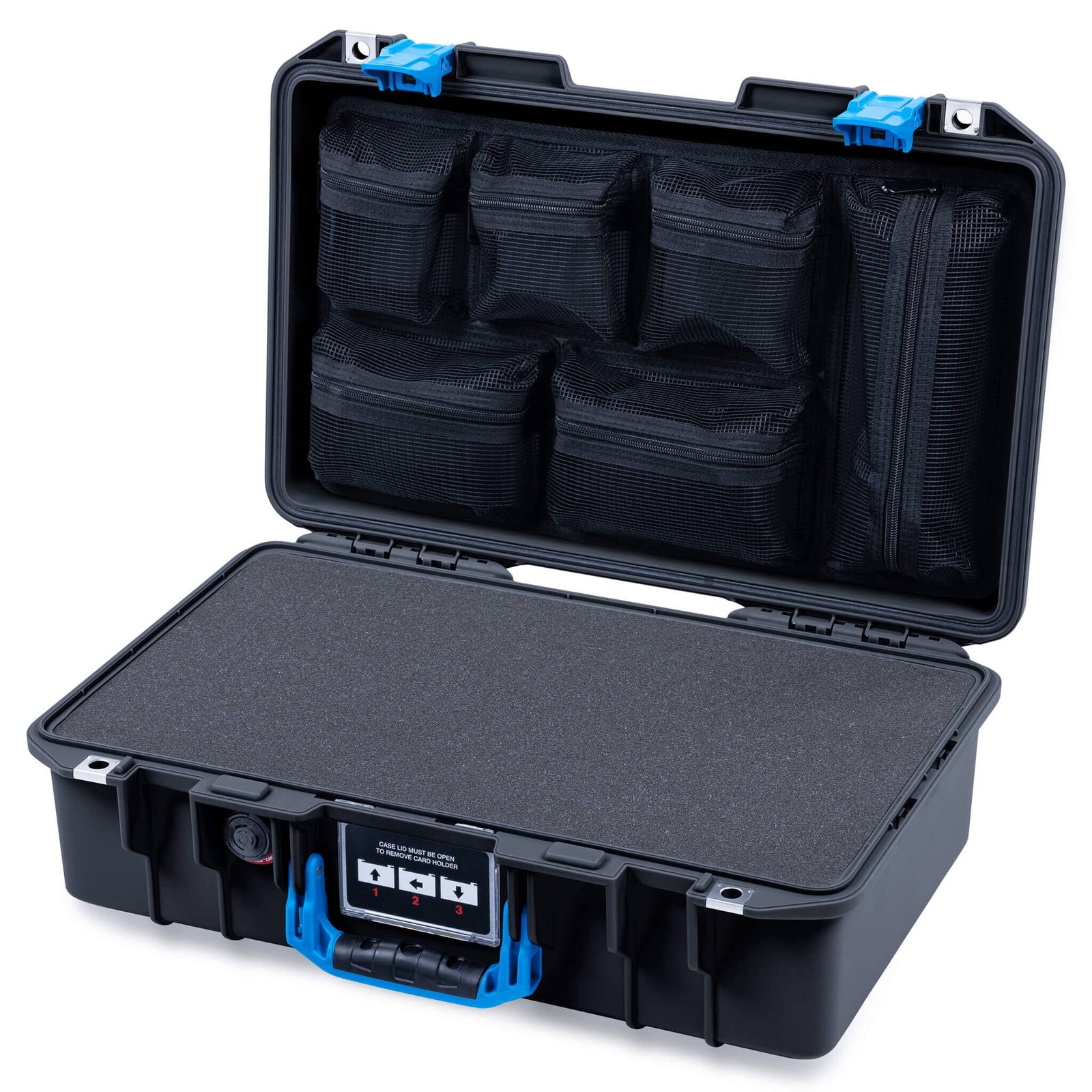 Pelican 1485 Air Case, Black with Blue Latches ColorCase