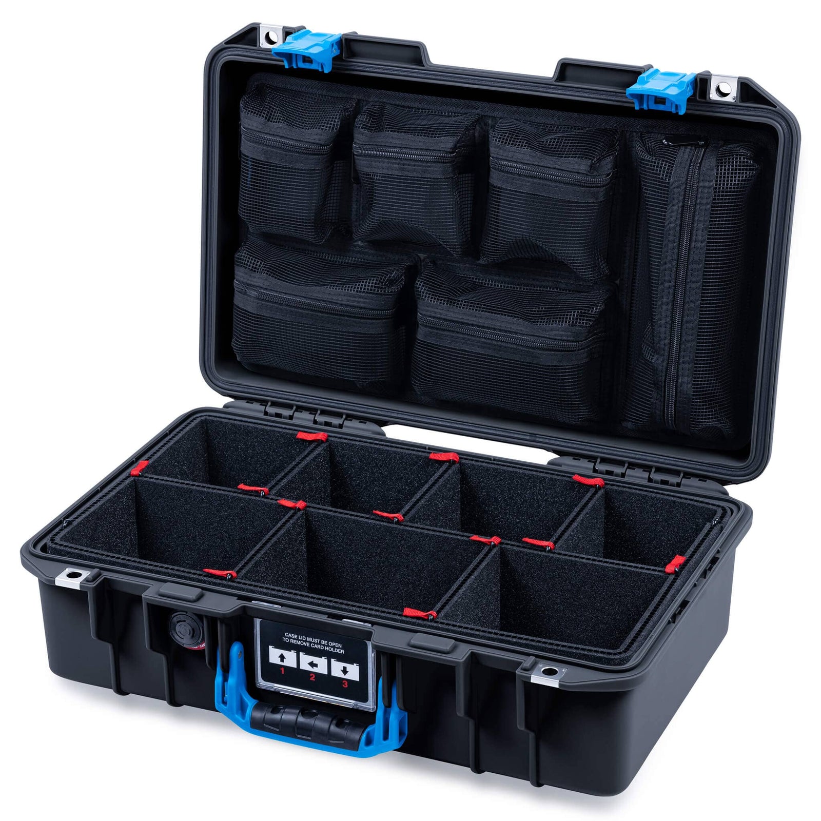 Pelican 1485 Air Case, Black with Blue Latches ColorCase