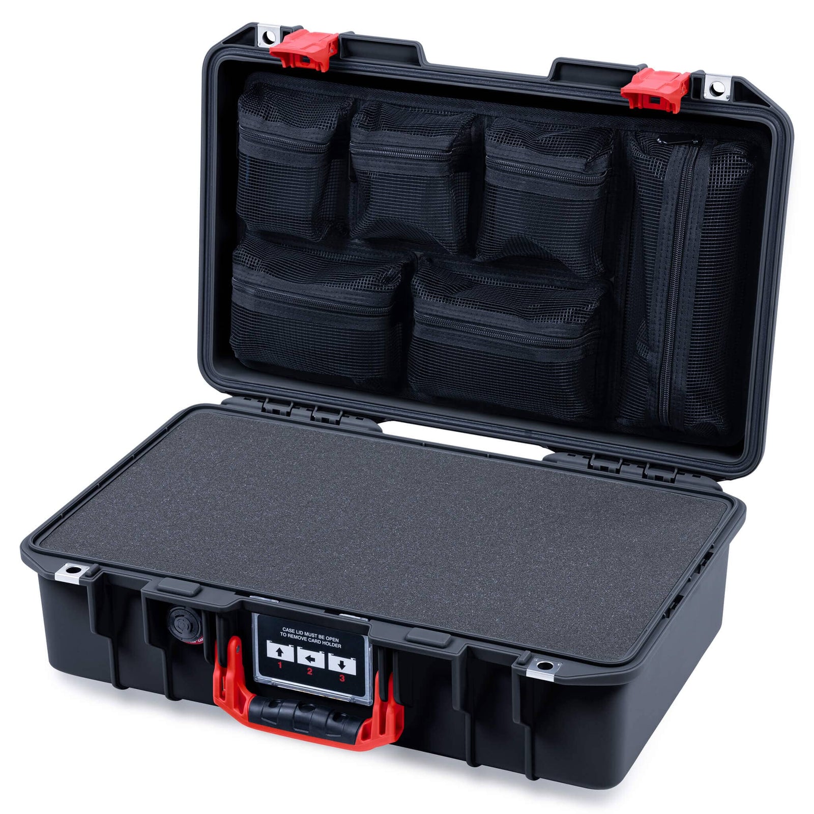 Pelican 1485 Air Case, Black with Red Latches ColorCase