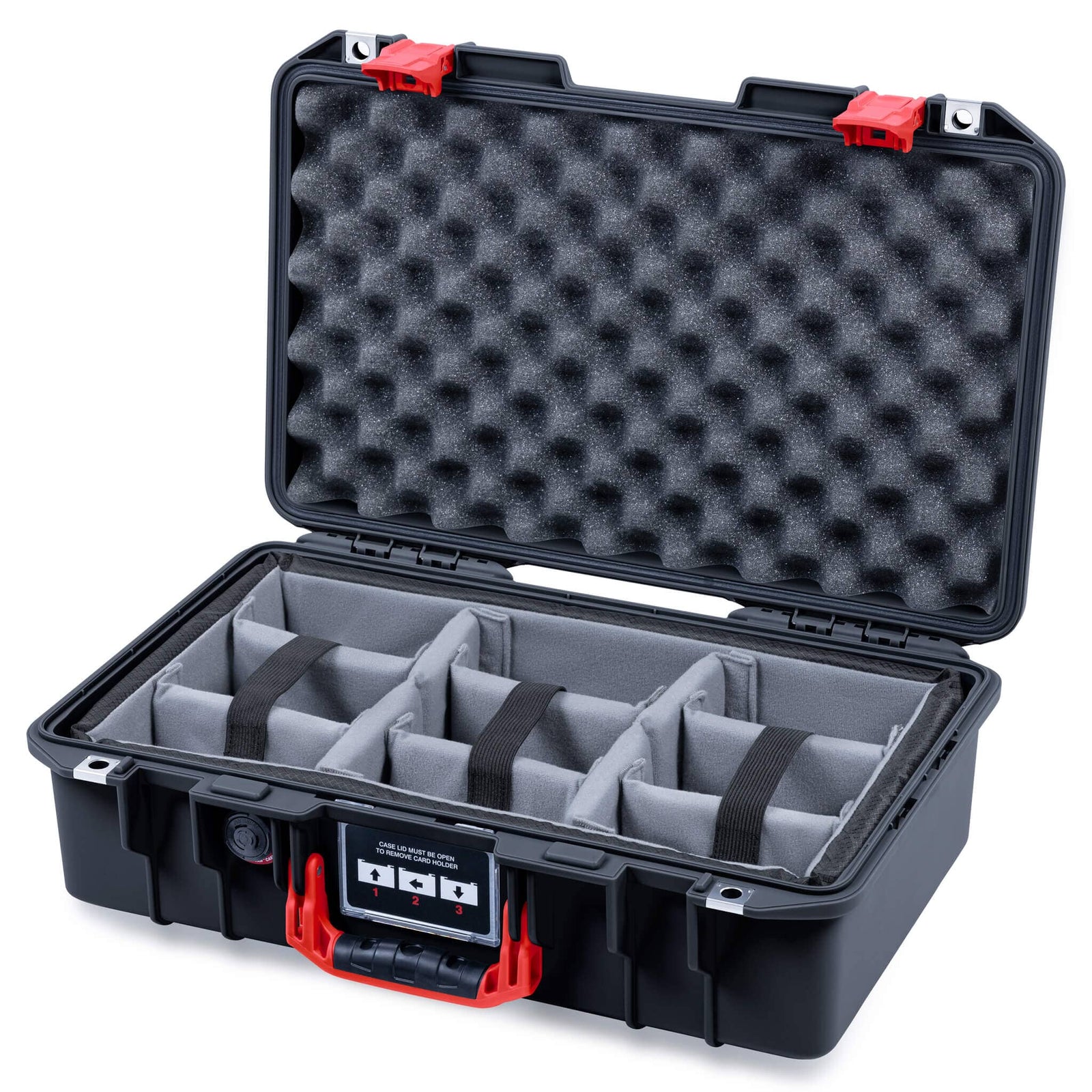 Pelican 1485 Air Case, Black with Red Latches ColorCase