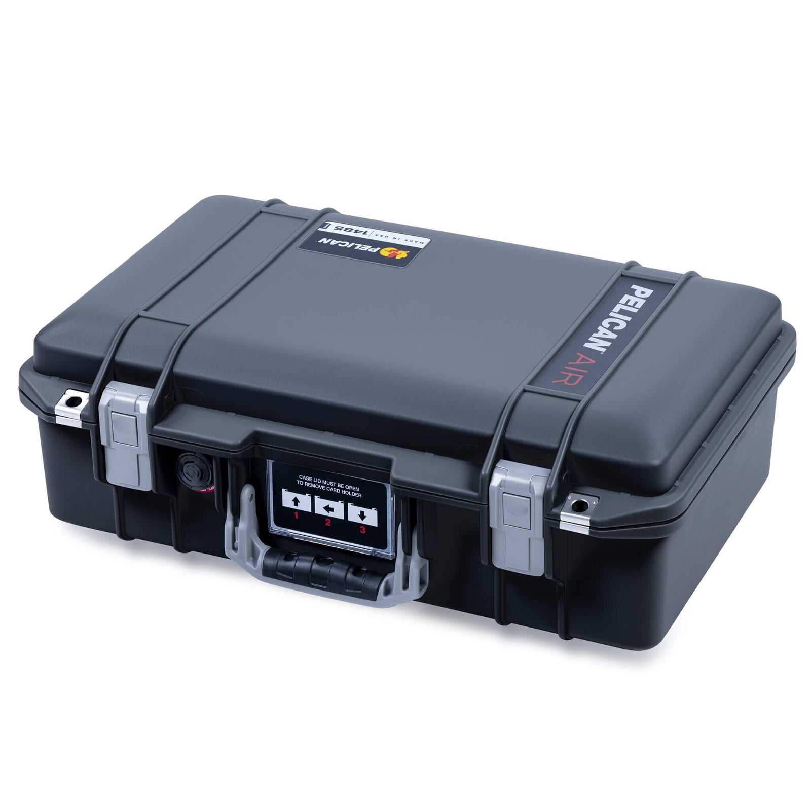 Pelican 1485 Air Case, Black with Silver Latches ColorCase