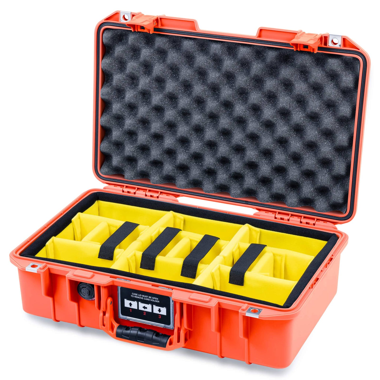 Pelican 1485 Air Case, Orange Yellow Padded Microfiber Dividers with Convolute Lid Foam ColorCase 014850-0010-150-151