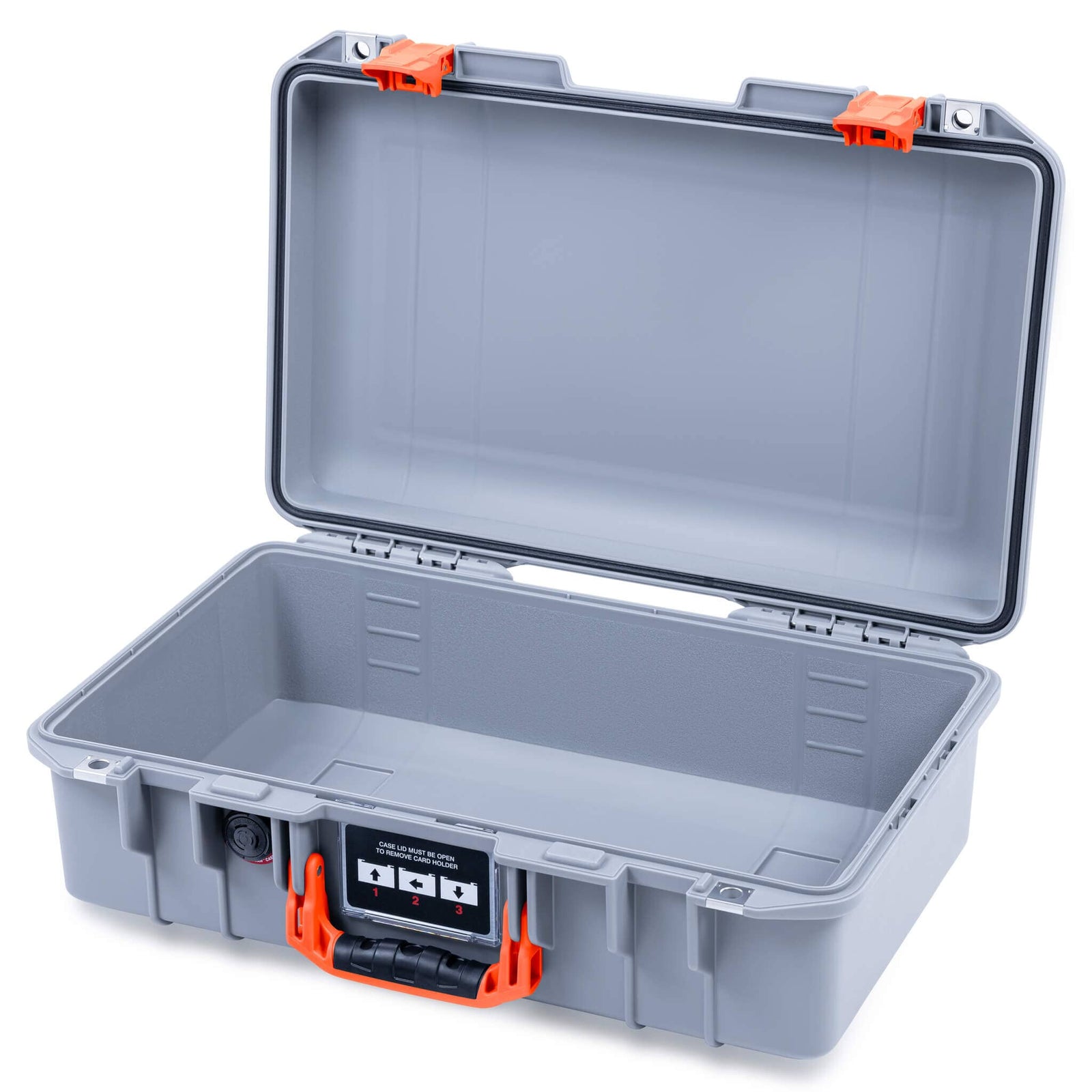 Pelican 1485 Air Case, Silver with Orange Latches None (Case Only) ColorCase 014850-0000-180-151