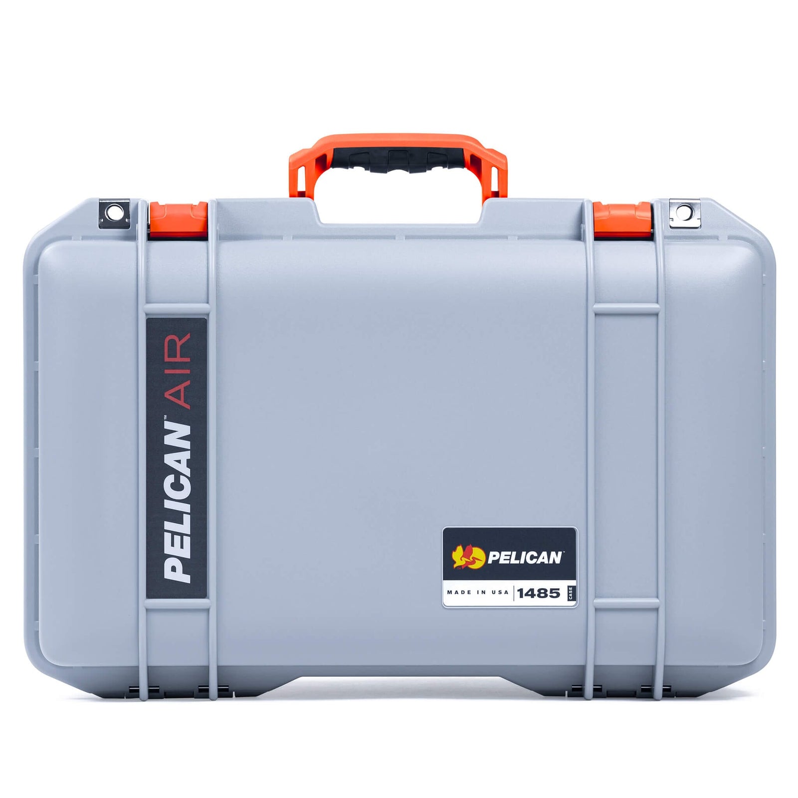 Pelican 1485 Air Case, Silver with Orange Latches ColorCase
