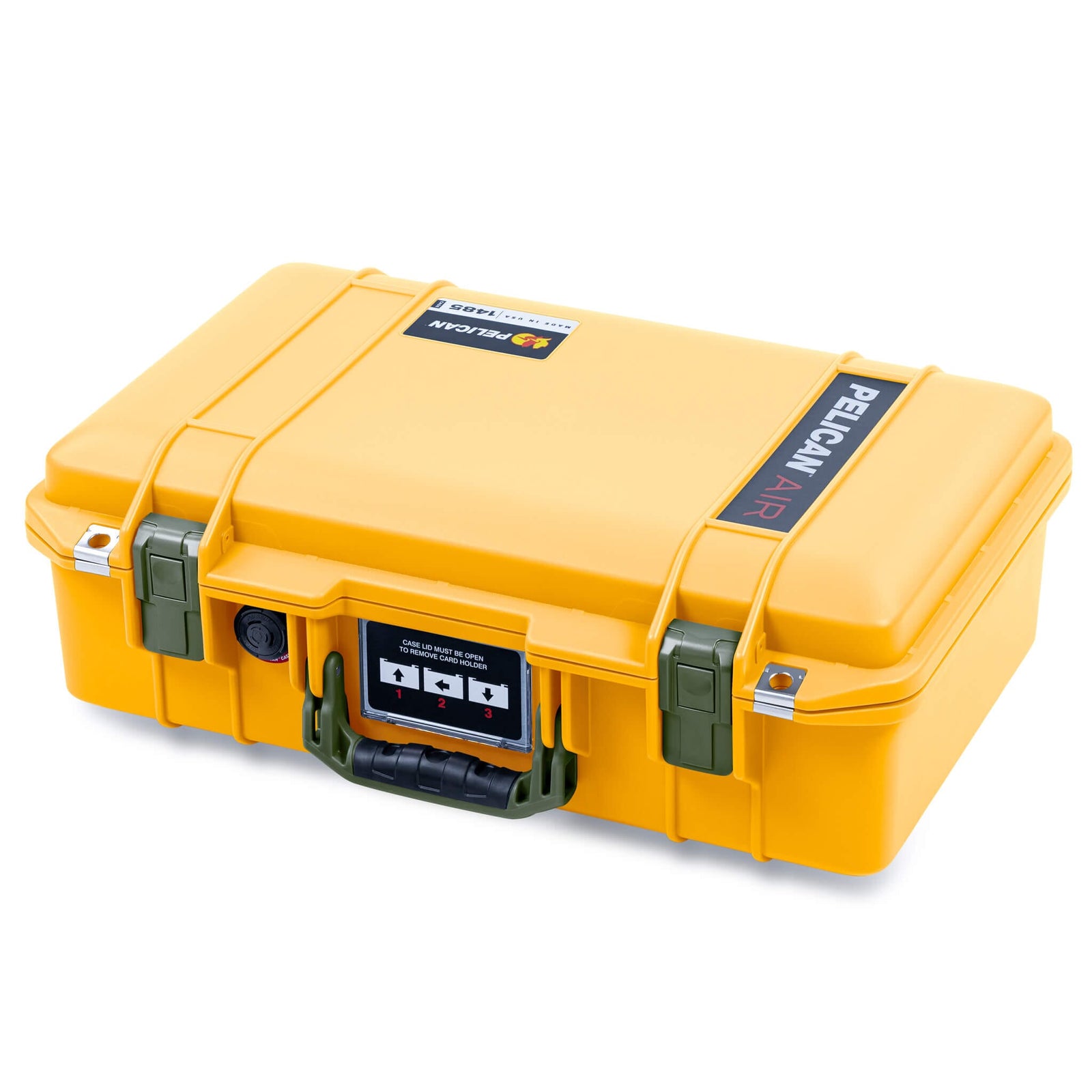 Pelican 1485 Air Case, Yellow with OD Green Latches ColorCase