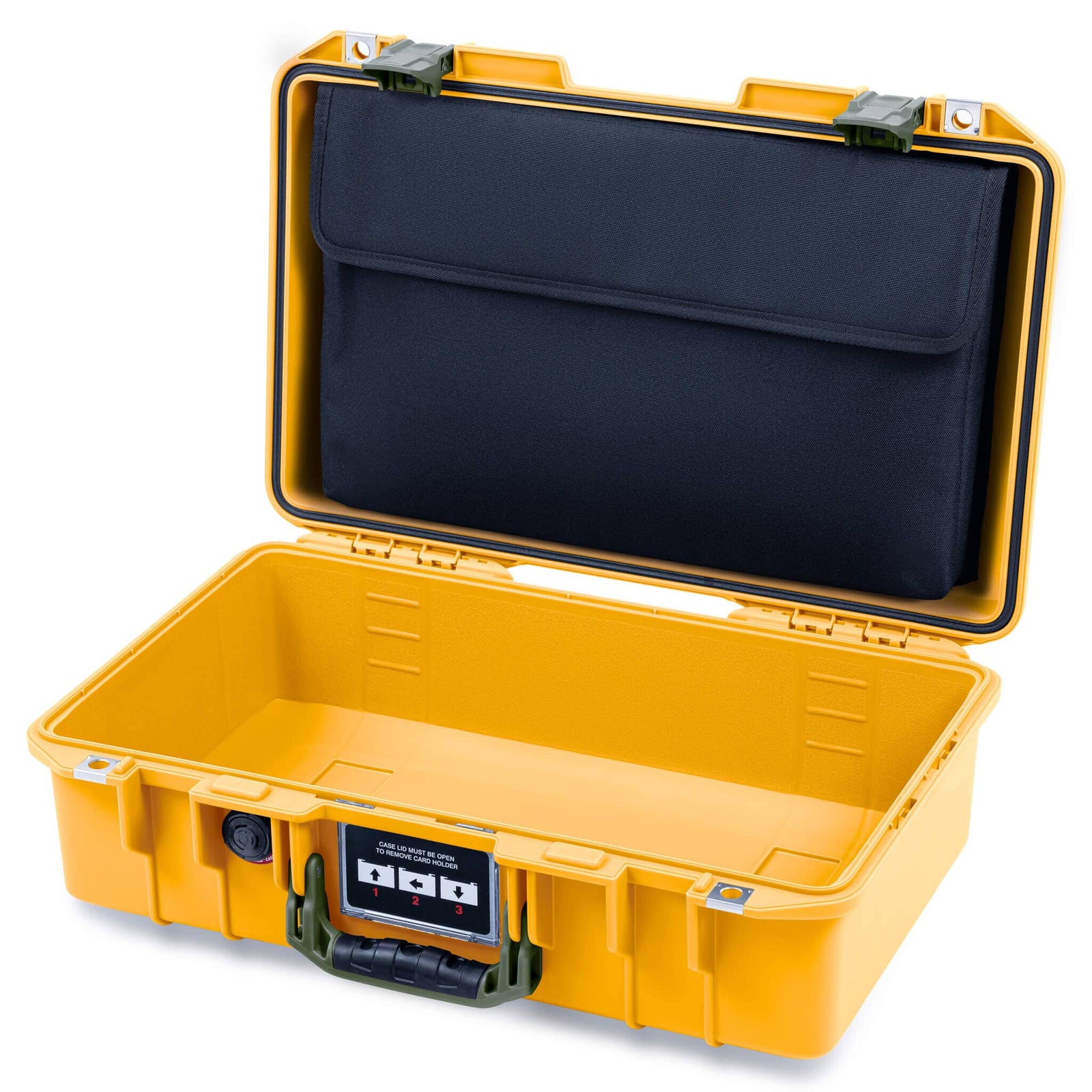 Pelican 1485 Air Case, Yellow with OD Green Latches ColorCase