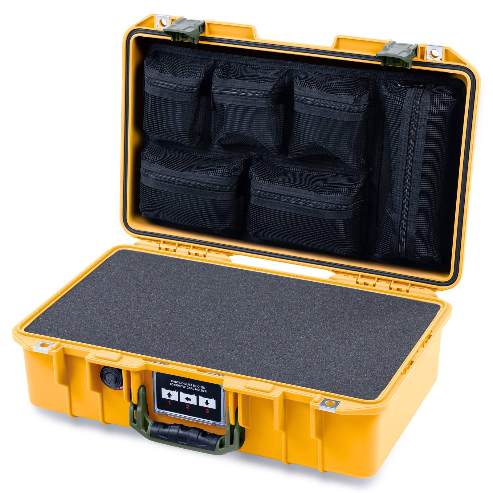 Pelican 1485 Air Case, Yellow with OD Green Latches ColorCase