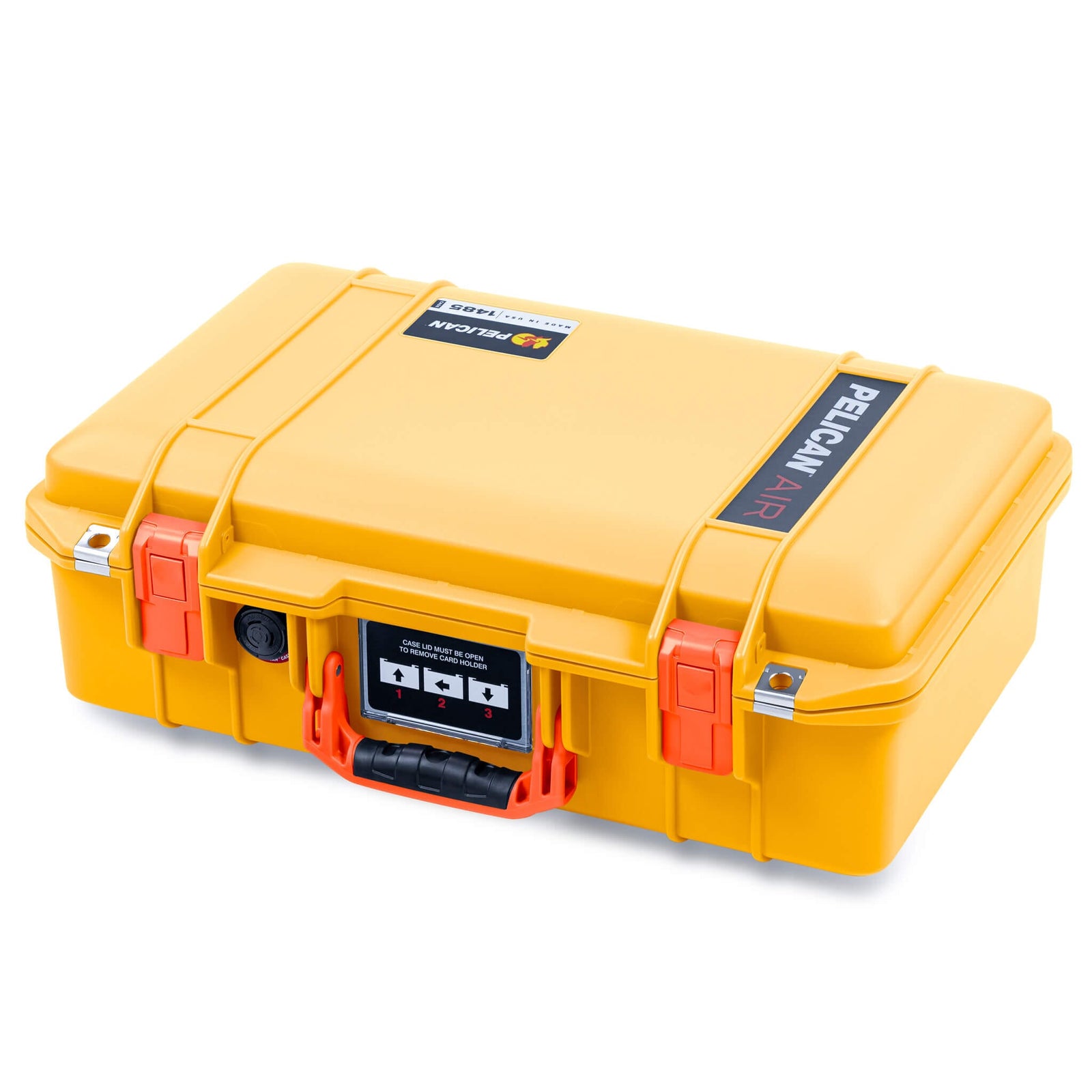 Pelican 1485 Air Case, Yellow with Orange Handle & Latches ColorCase