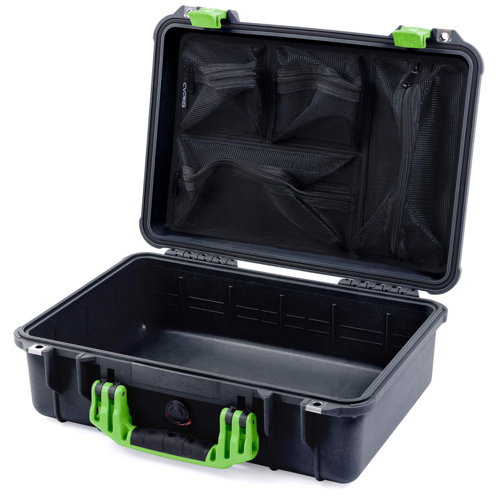 Pelican 1500 Case - Black & Lime Green - Mesh Lid Organizer Only