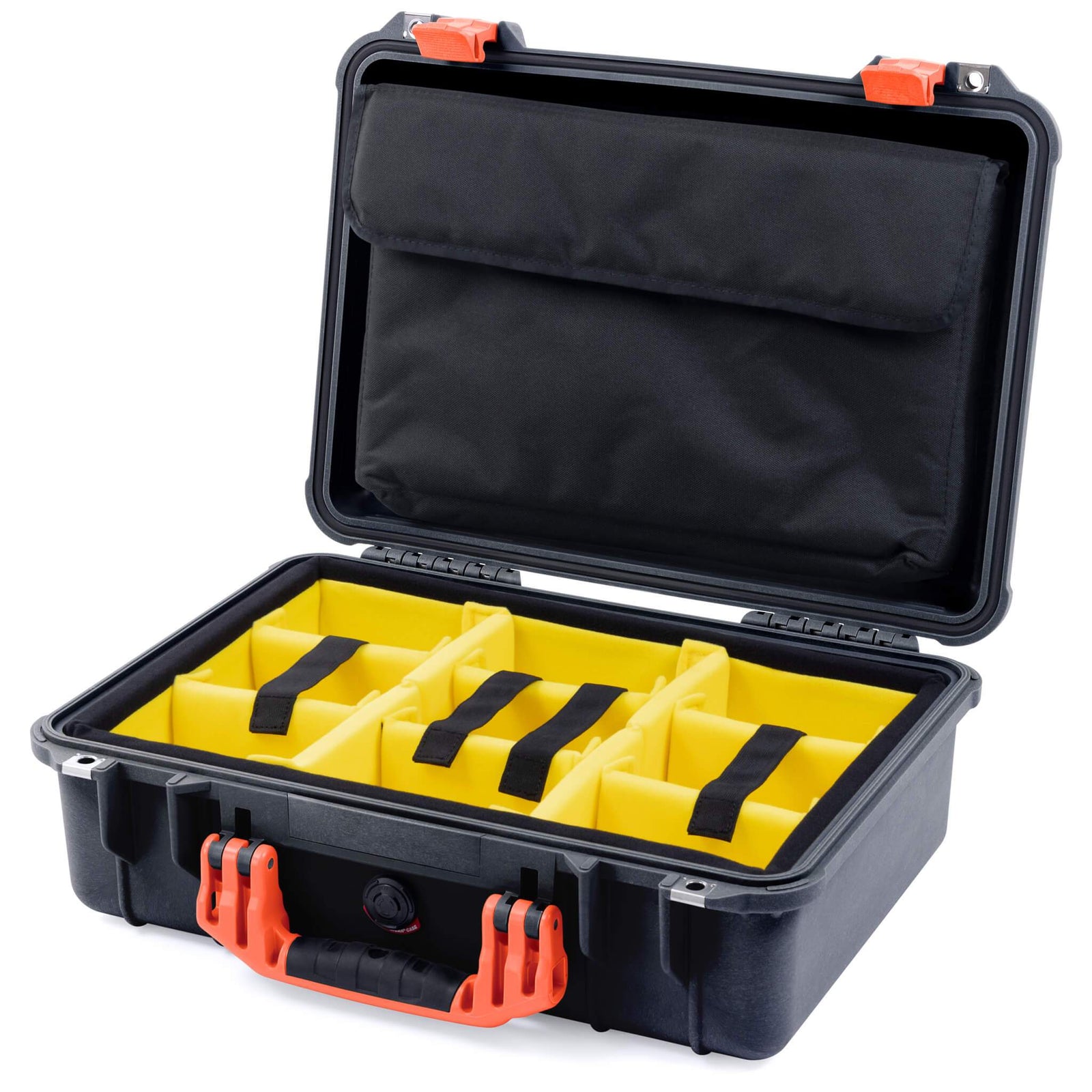 Pelican 1500 Case - Black & Orange