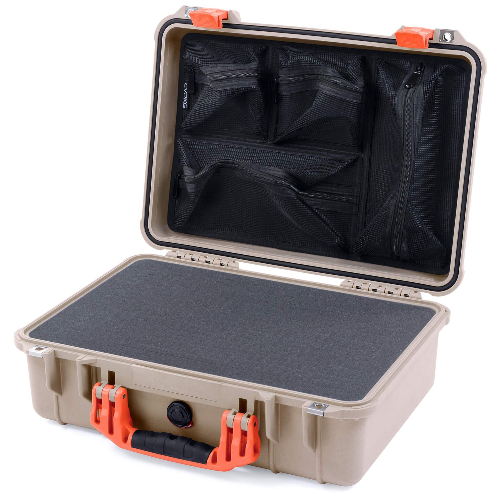 Pelican 1500 Case - Desert Tan & Orange