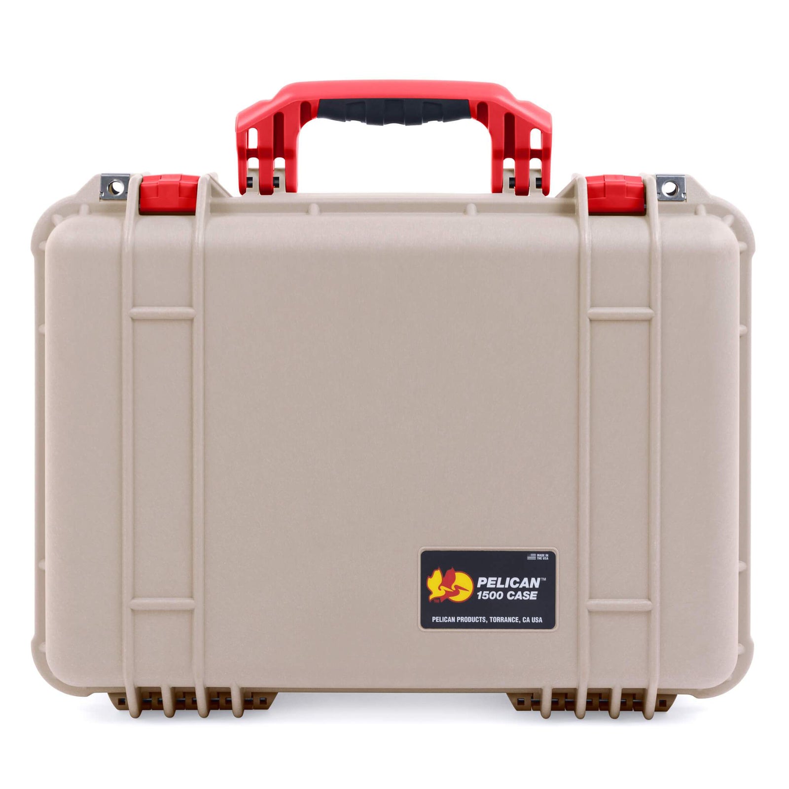 Pelican 1500 Case - Desert Tan & Red