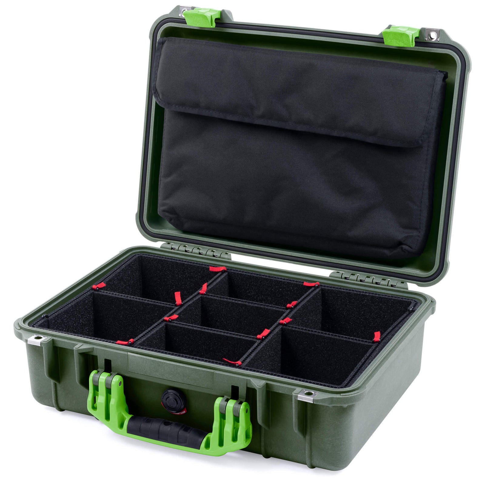 Pelican 1500 Case - OD Green & Lime Green
