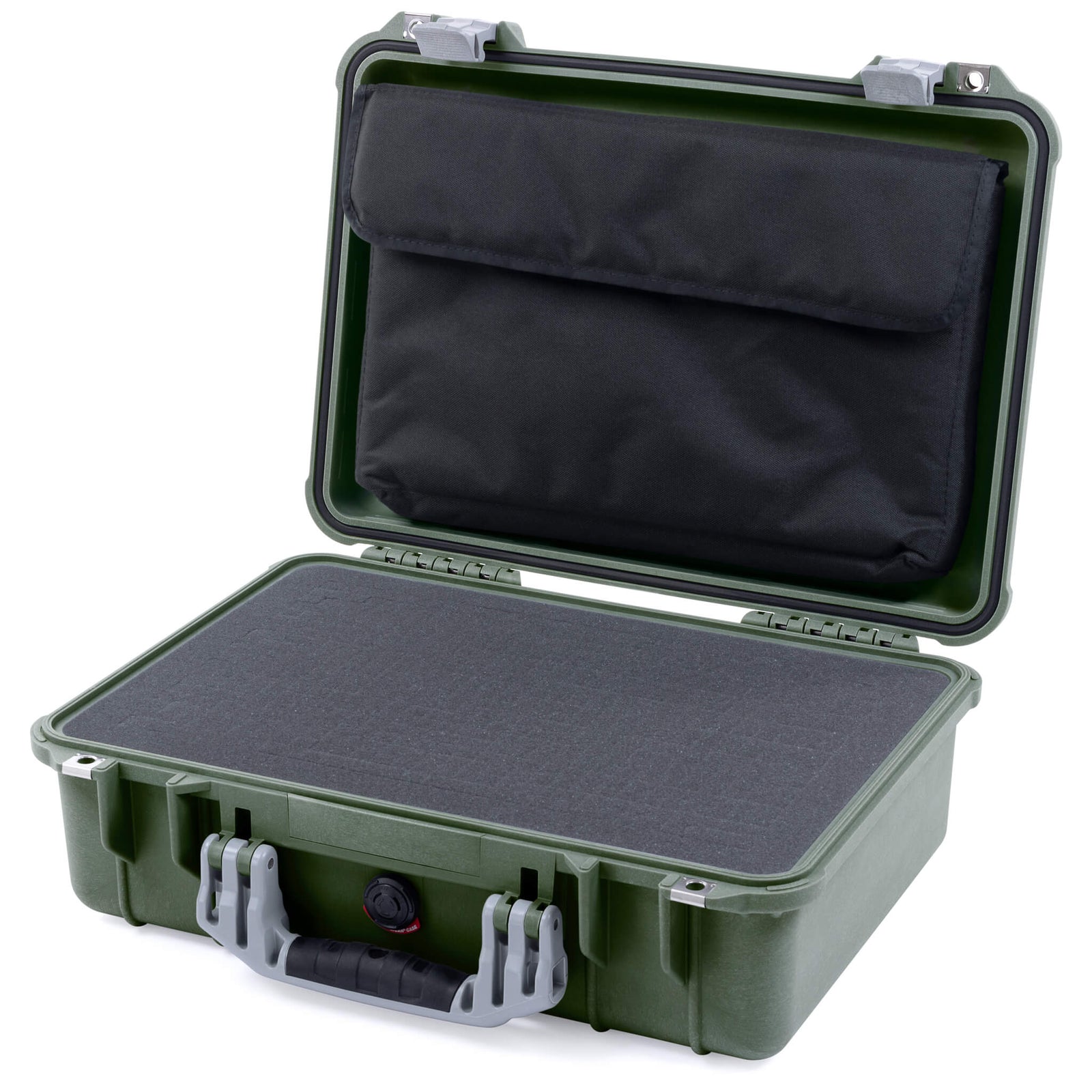 Pelican 1500 Case - OD Green & Silver