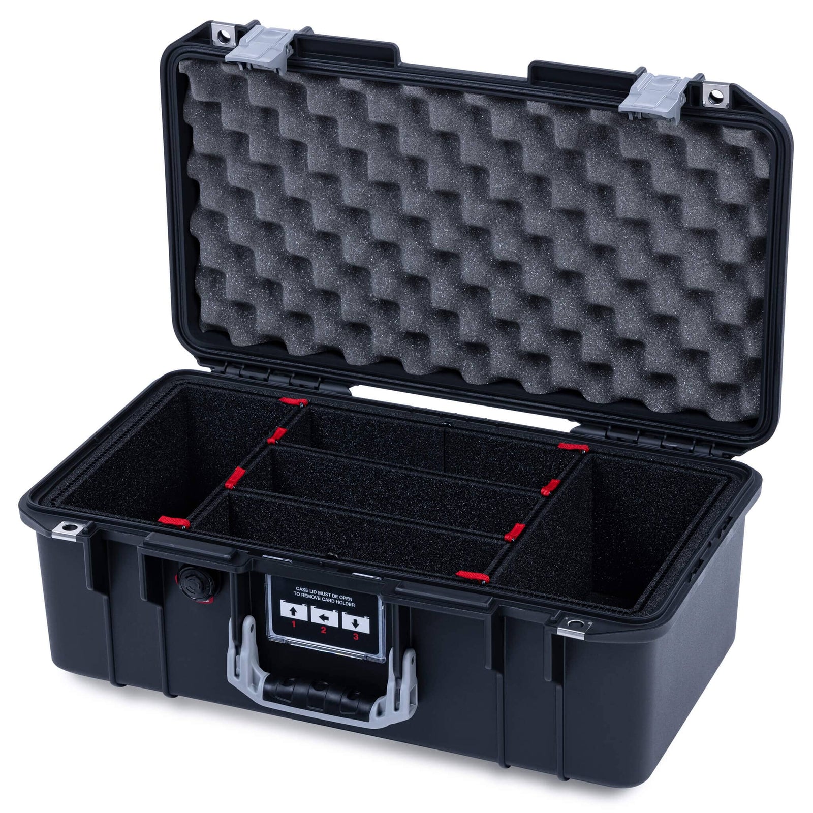 Pelican 1506 Air Case, Black with Silver Handles & Latches ColorCase