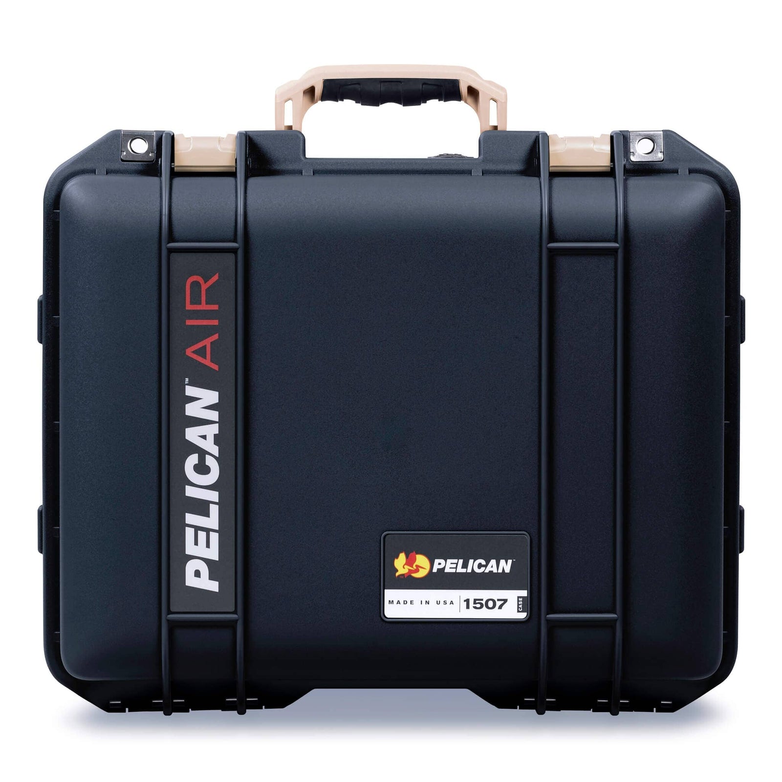 Pelican 1507 Air Case, Black with Desert Tan Handle & Latches ColorCase
