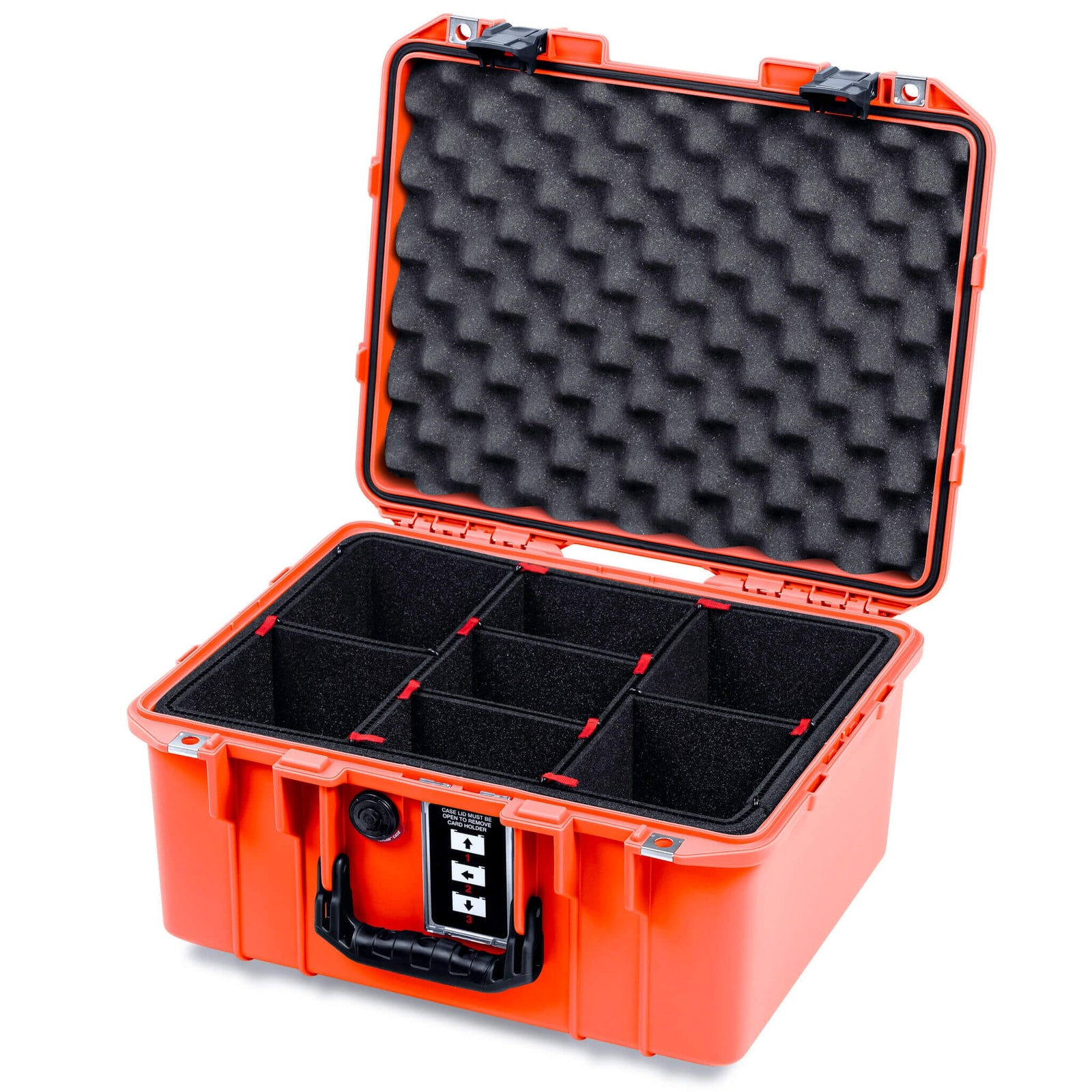Pelican 1507 Air Case, Orange with Black Handle & Latches TrekPak Divider System with Convolute Lid Foam ColorCase 015070-0020-150-111