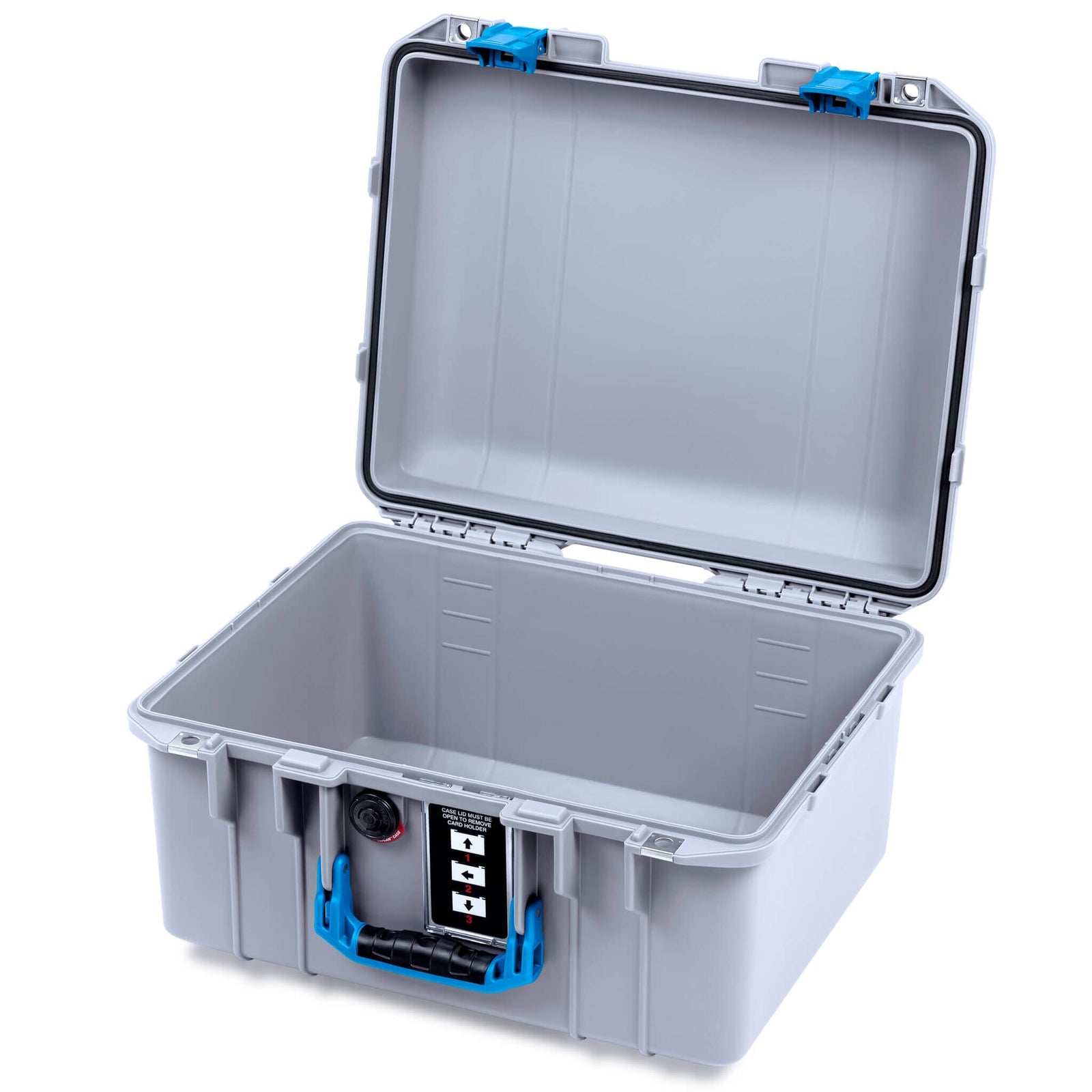 Pelican 1507 Air Case, Silver with Blue Handle & Latches None (Case Only) ColorCase 015070-0000-180-121