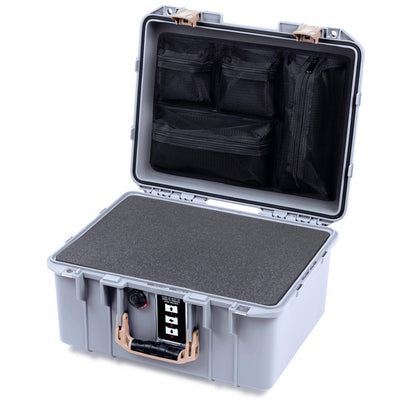 Pelican 1507 Air Case, Silver with Desert Tan Handle & Latches ColorCase