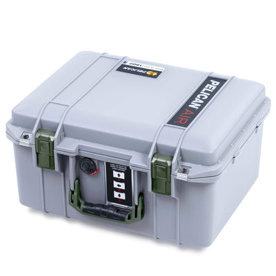Pelican 1507 Air Case, Silver with OD Green Handle & Latches ColorCase