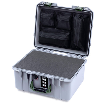 Pelican 1507 Air Case, Silver with OD Green Handle & Latches ColorCase