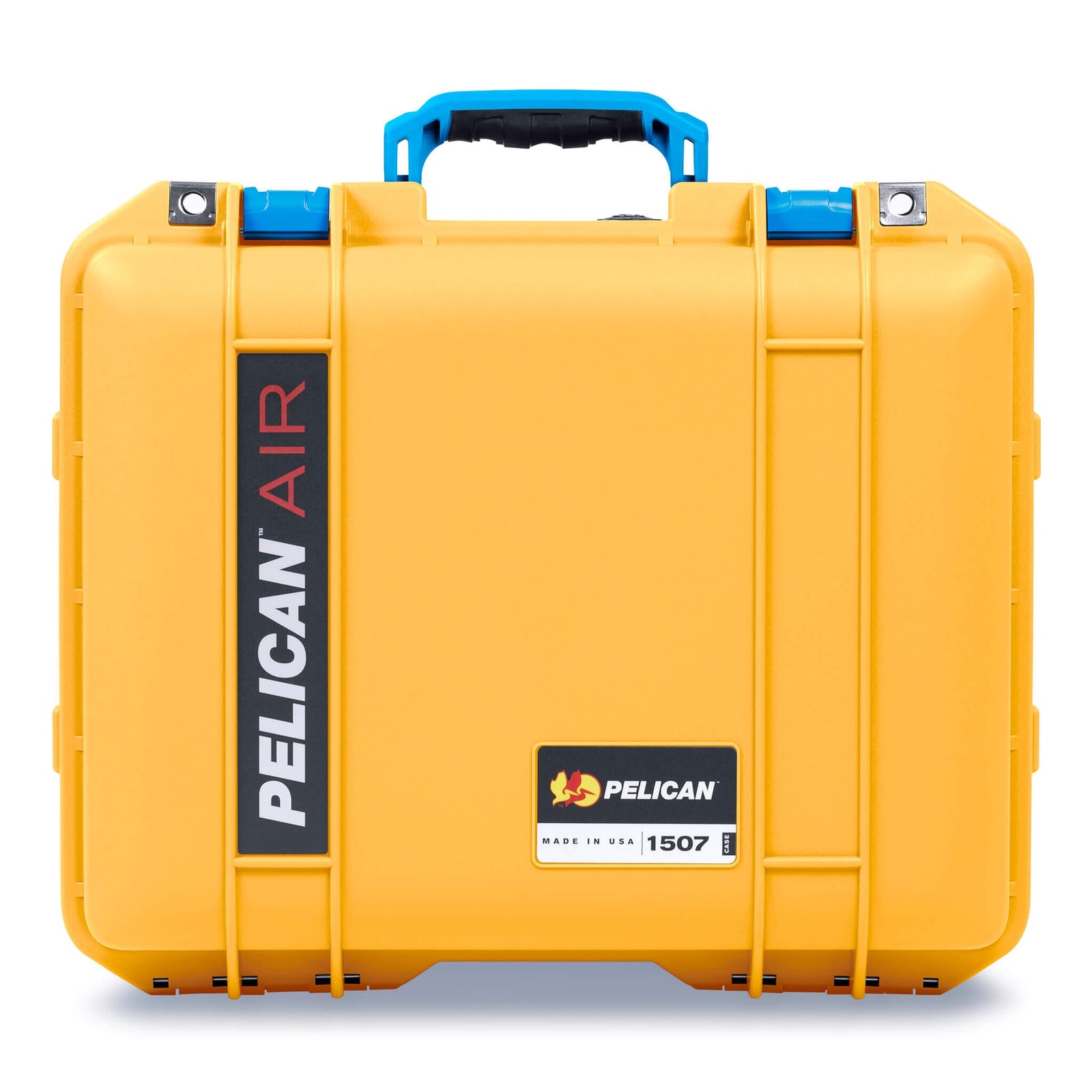 Pelican 1507 Air Case, Yellow with Blue Handle & Latches ColorCase