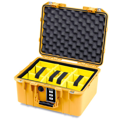 Pelican 1507 Air Case, Yellow Yellow Padded Microfiber Dividers with Convolute Lid Foam ColorCase 015070-0010-240-241