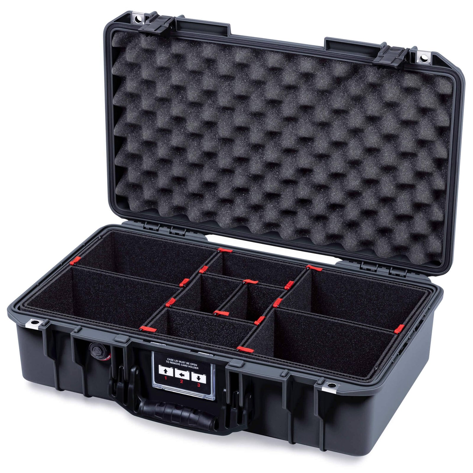 Pelican 1525 Air Case, Black TrekPak Divider System with Convolute Lid Foam ColorCase 015250-0020-110-111