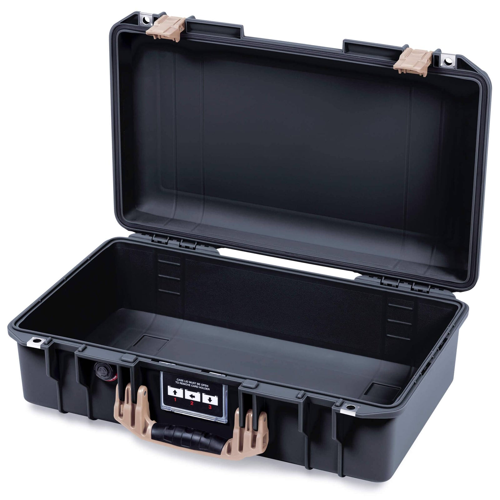 Pelican 1525 Air Case, Black with Desert Tan Handle & Latches None (Case Only) ColorCase 015250-0000-110-311